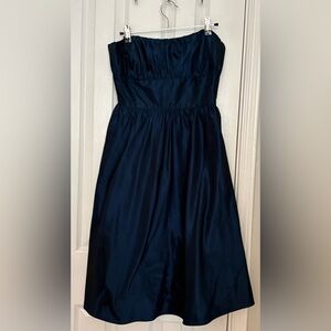 Elegant Navy Blue Strapless Dress